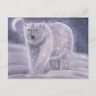 Night Sky Bear Polar Bären Fantasy Wildlife Art Co Postkarte