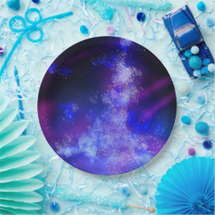 Night Sky Blue Paper Plate Pappteller