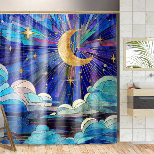 Night Sky - Digital Art Mosaik Duschvorhang