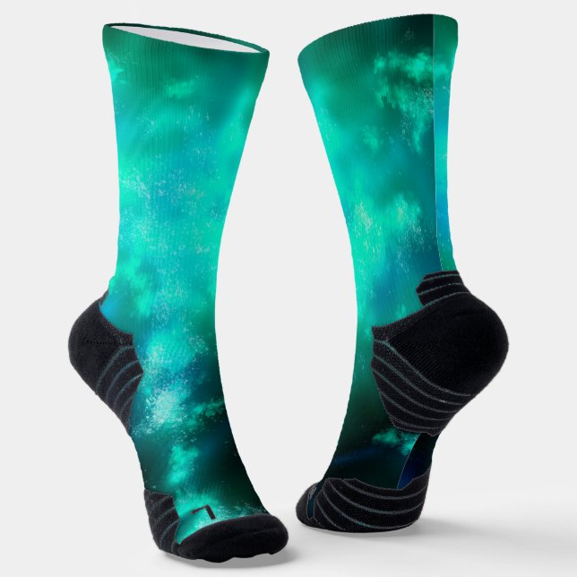 Night Sky Emerald Athletic Crew Sock Socken (Gewinkelt)