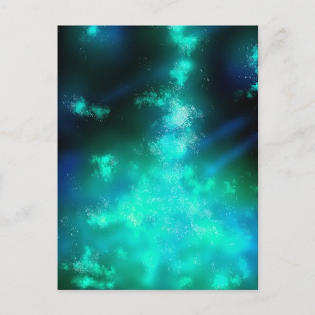 Night Sky Emerald Green Postcard Postkarte (Vorderseite)
