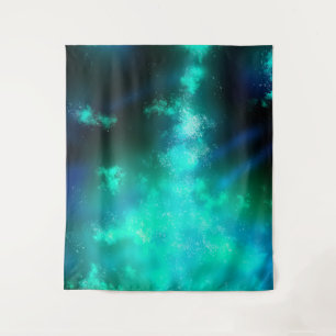 Night Sky Emerald Green Tapestry Wandteppich