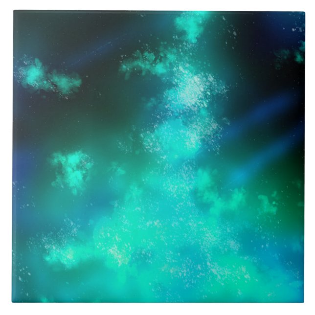 Night Sky Emerald Keramik Tile Fliese (Vorderseite)