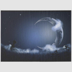 Night Sky Fantasy Moon Decoupage Tissue Paper Seidenpapier