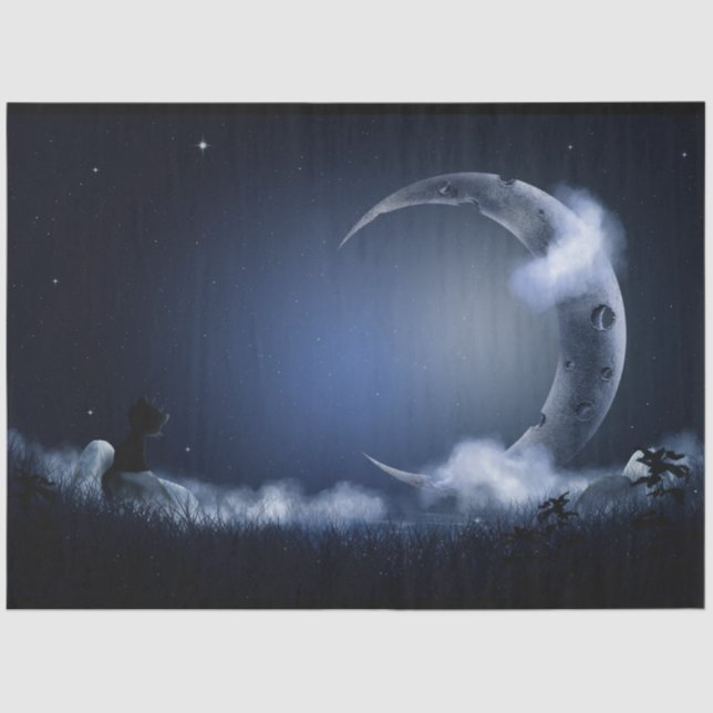 Night Sky Fantasy Moon Decoupage Tissue Paper Seidenpapier (Vorderseite)