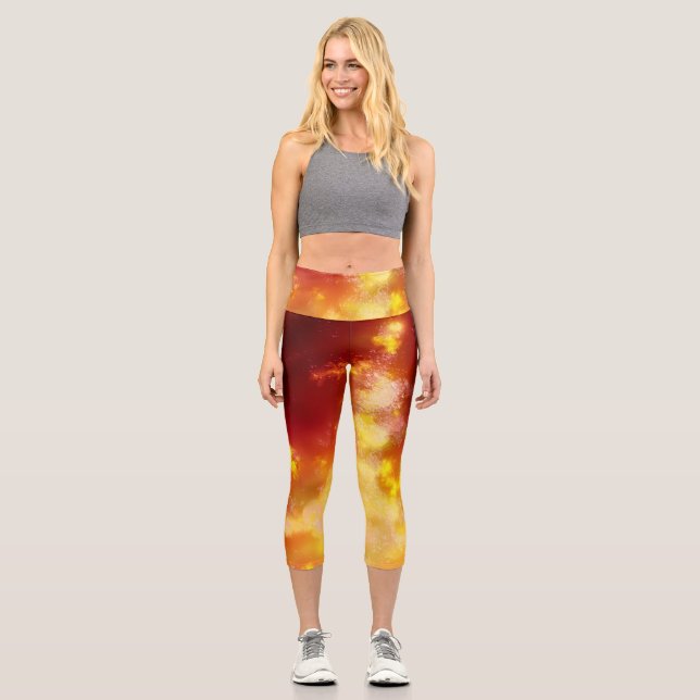 Night Sky Flame Capri Leggings (Vorderseite)