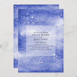 Night Sky Galaxy Blue Cosmic Wedding Einladung