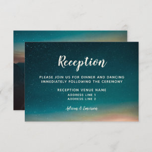 Night Sky Galaxy Mountain Sunrise Empfang Card Begleitkarte