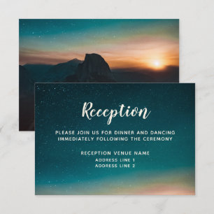 Night Sky Galaxy Sunrise Mountain Empfang Card Begleitkarte