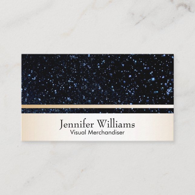Night Sky & Gold Trim Visitenkarte (Vorderseite)