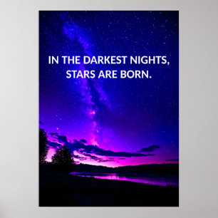 Night Sky Inspiration Zitat Poster