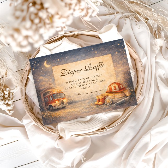 Night Sky Little Firefighter Diapper Raffle Begleitkarte (Von Creator hochgeladen)