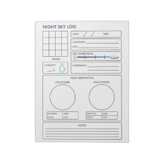 Night Sky Log Notizblock
