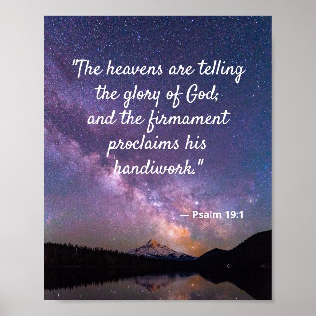 Night Sky Milky Way Psalm 19:1 Poster (Vorne)