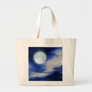 Night Sky mit Mond und Wolken Jumbo Stoffbeutel