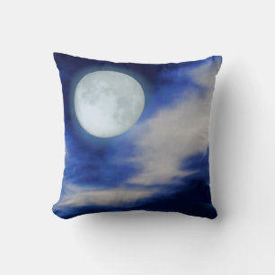Night Sky mit Mond und Wolken Kissen