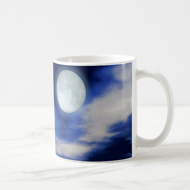 Night Sky mit Mond und Wolken Tasse (Rechts)