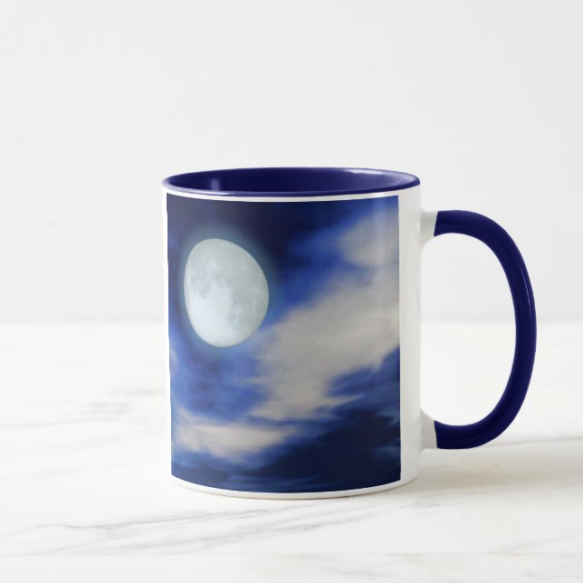 Night Sky mit Mond und Wolken Tasse (Rechts)
