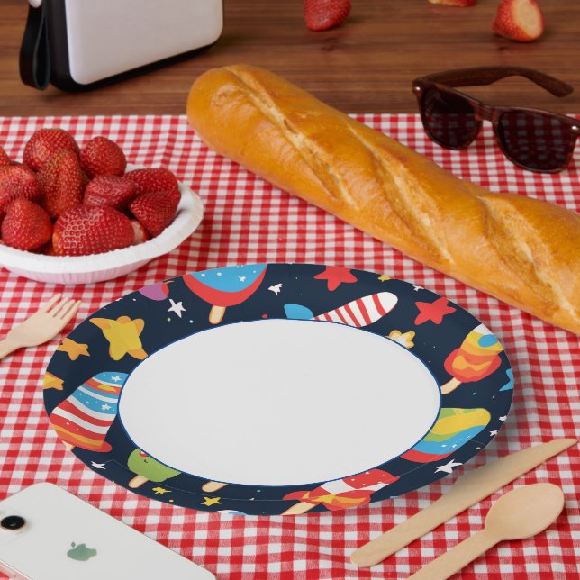 Night Sky mit Stars und Popcles-Design Pappteller (Picknick)