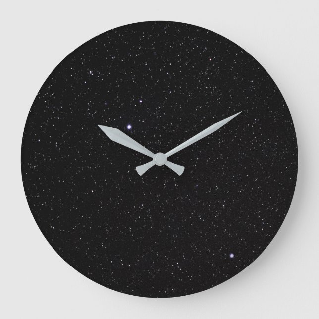 Night Sky mit Sternen Große Wanduhr (Vorderseite)
