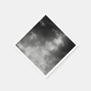 Night Sky Monochrome Gray Napkin Serviette