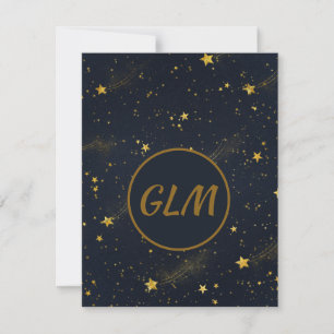 Night Sky Monogram Mitteilungskarte