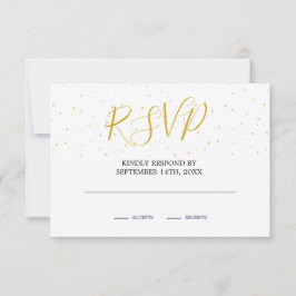 Night Sky Moon Blue Gold Monogram UAWG RSVP Karte