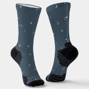 Night Sky Moon & Stars Pattern Socken