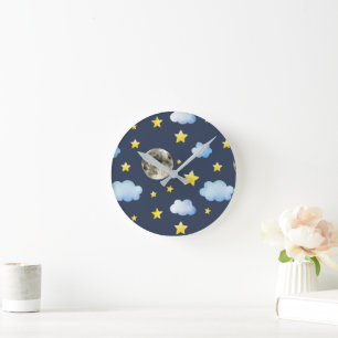 Night Sky Moon und Wolken Acrylmauer Uhr