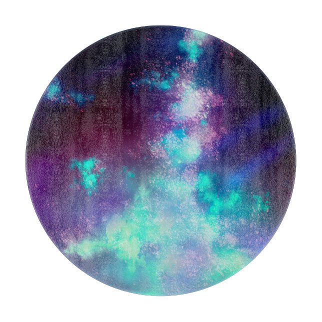 Night Sky Neon Lights Cutting Board Schneidebrett (Vorderseite)