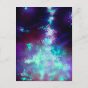 Night Sky Neon Lights Postcard Postkarte