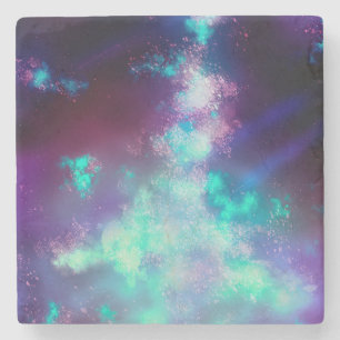 Night Sky Neon Lights Stone Untersetzer