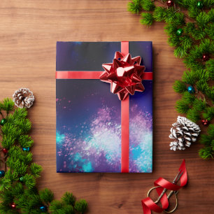 Night Sky Neon Lights Wrapping Paper Geschenkpapier