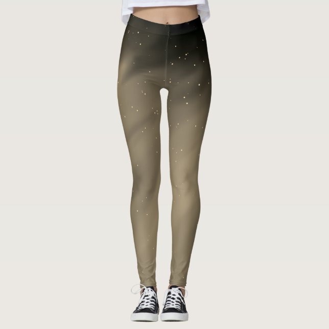 Night Sky Northern Lights Galaxy Leggings (Vorderseite)