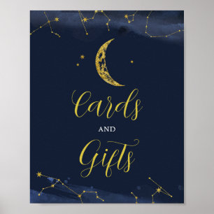 Night Sky Over Moon Baby Shower Cards und Geschenk Poster