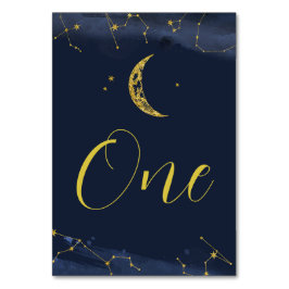 Night Sky Over Moon Baby Shower Tischnummer