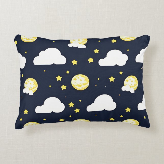 Night Sky Pattern Dekokissen (Vorderseite)