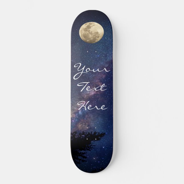 Night Sky Personalisiertes Skateboard Deck (Vorderseite)