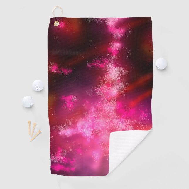 Night Sky Pink Flare Golfhandtuch (Insitu)