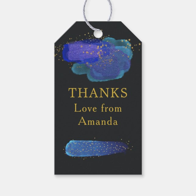 Night Sky Space Stars Fantasy Party Vielen Dank Geschenkanhänger (Vorderseite)