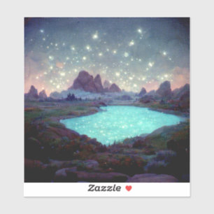Night Sky Stars Fantasy Landschaft Aufkleber