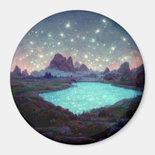 Night Sky Stars Fantasy Landschaft Magnet