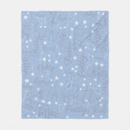 Night Sky Stars Light Blue (mit ihrem Namen) Fleecedecke