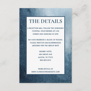 Night Sky Stars Navy Blue White Details Card Begleitkarte