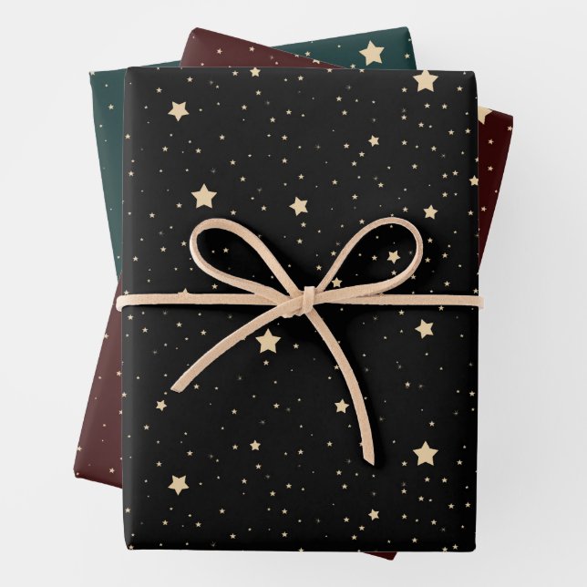 Night Sky Stars Pattern Geschenkpapier Set (Beispiel)