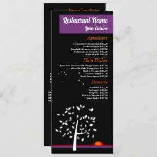 Night Sky Sun, Restaurant Slimline Menükarte