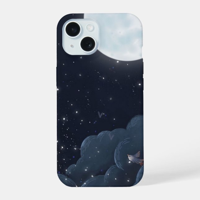 Night Sky Tough Phone Case — Moon, Stars  iPhone 15 Hülle (Rückseite)