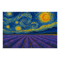Night Sky über Lavenderfeld drehen