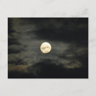Night Sky - Vollmond- und Dunkle Wolken Postkarte