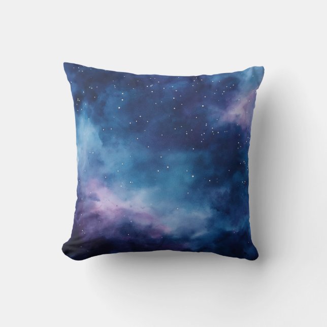 Night Sky Watercolor Pillow Kissen (Vorderseite)
